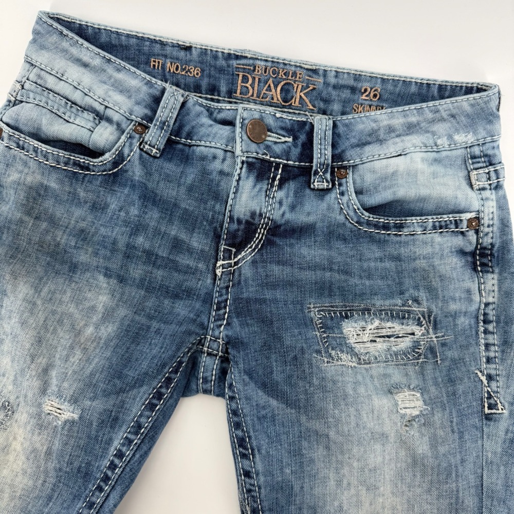 Buckle Black Skinny Jeans Women‎ 26 Blue Fit No. 236 Distressed BBW1011